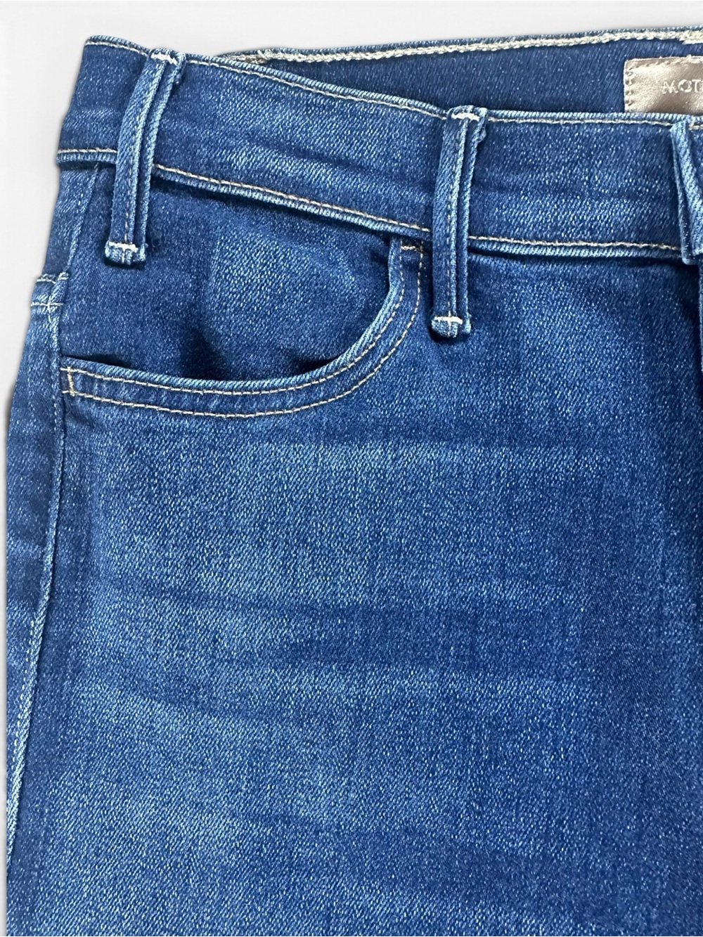 MOTHER Women’s 29 Hustler Fray Dark Blue High-Rise Flare Jeans - Picture 3 of 12